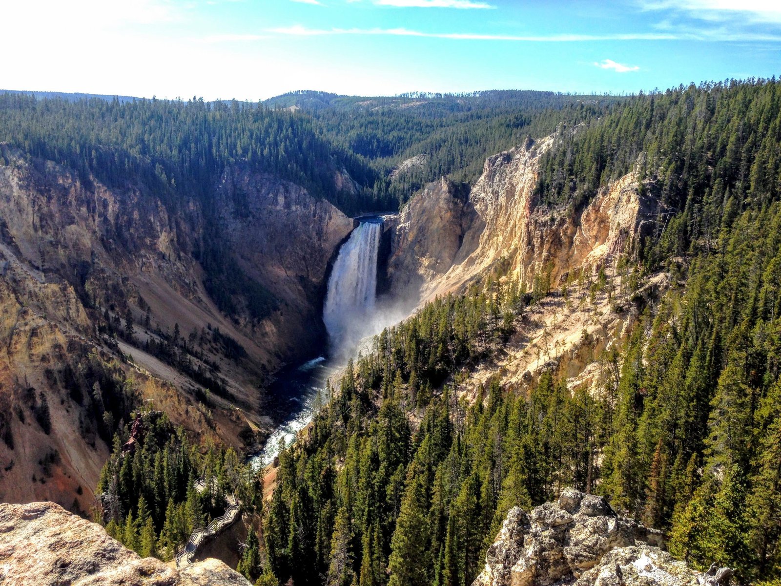 Amazing waterfall in Wyoming in Yellowstone National Park - this is a must see when you vacation in Wyoming - stay in West Wyoming and go to the park each day ...